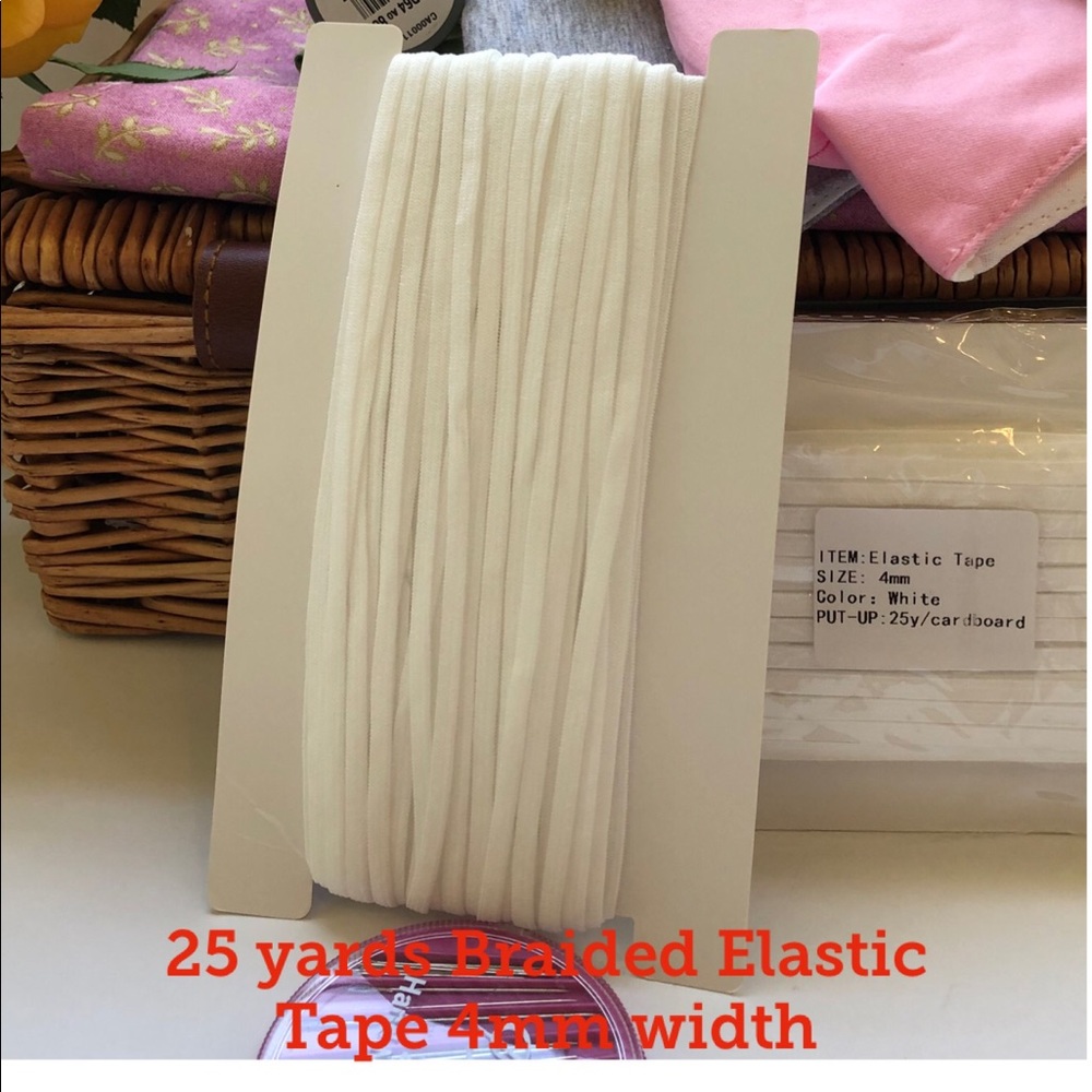 25 Yards Braided Elastic Tape Elastic Band 4mm